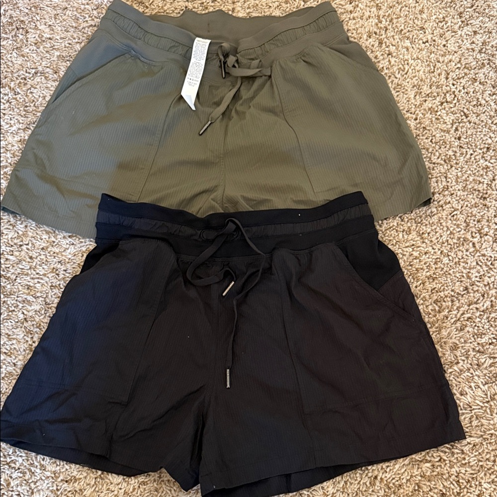 Lululemon - Lot of TWO Dance Studio High-Rise Shorts! Sz 8 - Black & Green!